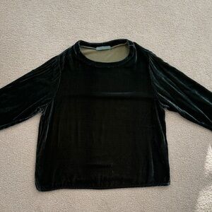 Cut Loose moss green Velvet Top